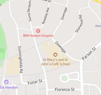 map for St Mary's And St John's CE School - Stamford Raffles