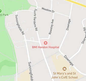 map for Hendon Hospital