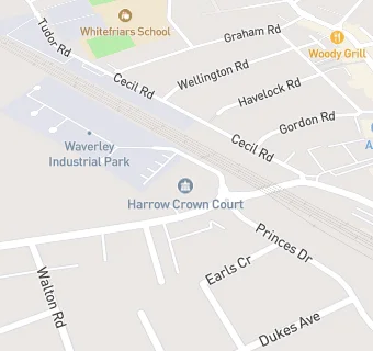 map for Harrow Crown Court