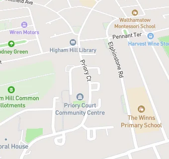 map for Waltham Forest Council at Priory Court Community Centre