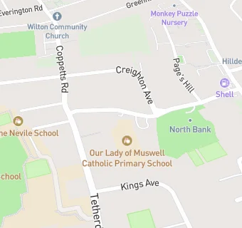 map for Our Lady of Muswell Catholic Primary School