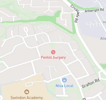 map for Penhill Surgery