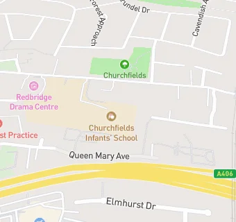 map for Churchfields Infants' School