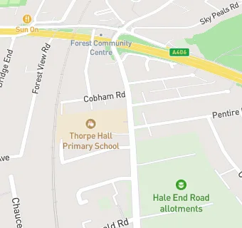 map for Thorpe Hall Primary School