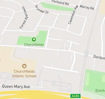 map for Churchfields Nursing/Res.Care Home