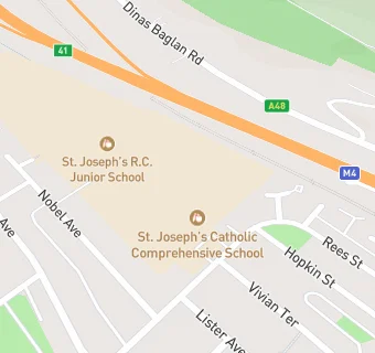 map for St Joseph's RC School and 6th Form Centre