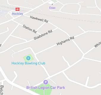 map for Hockley Bowling Club