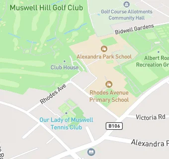 map for Muswell Hill Golf Club