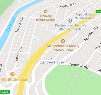 map for Coedpenmaen County Primary School