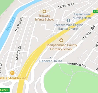 map for Coedpenmaen Primary School