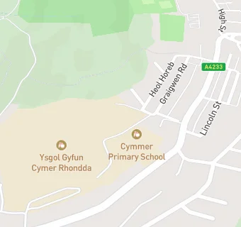 map for Cymmer Junior School