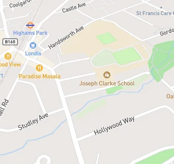 map for WF Catering at Joseph Clarke School