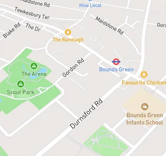 map for Bounds Green Group Practice