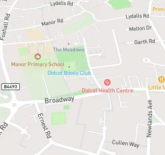 map for Didcot Bowls Club