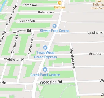 map for Arcadian Gardens Surgery