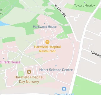 map for Harefield Hospital Day Nursery