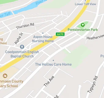 map for Hollies Care Home