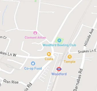 map for Woodford Dental Care