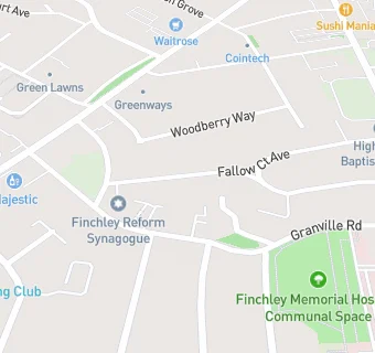 map for Finchley Reform Synagogue