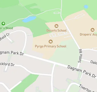 map for Pyrgo Priory Primary School