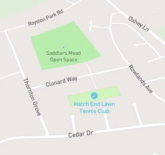 map for Hatch End Lawn Tennis Club