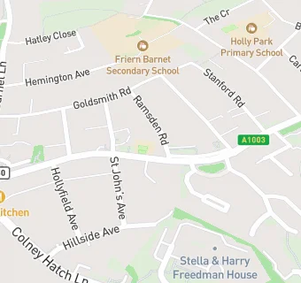 map for Friern Barnet Grammar School