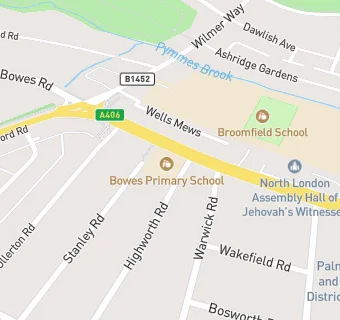 map for Bowes Primary School