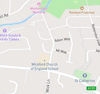 map for Wickford C of E Infants School