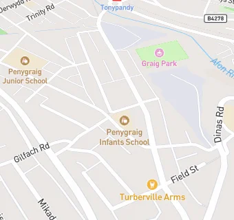 map for Penygraig Infants School