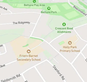 map for St Johns C Of E School