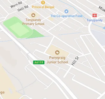 map for Penygraig Junior School