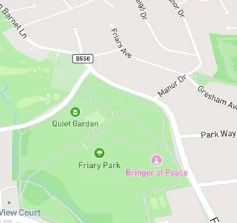 map for Friary Park Bowling Club