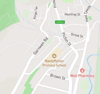 map for Nantyffyllon Primary School Big Bocs Bwyd