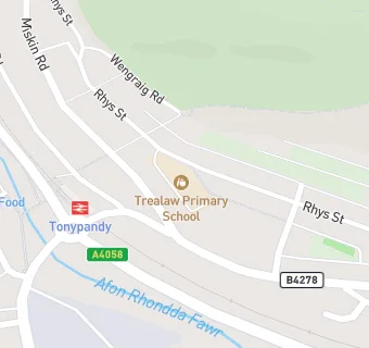 map for Trealaw Primary School