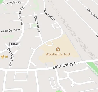 map for Woodhall Primary School