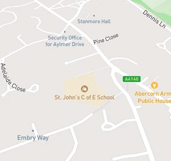 map for St John's CofE School