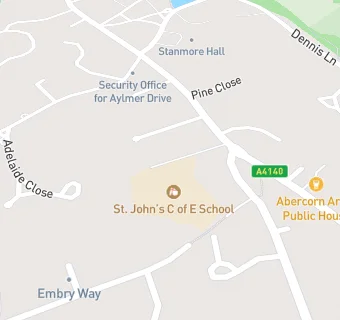 map for St John's CofE Middle School