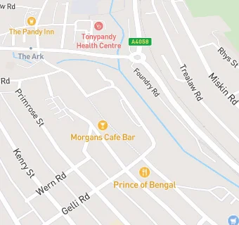 map for Williamstown Primary and Penrhiwfer Community Campus