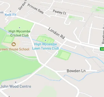 map for High Wycombe Bowling Club