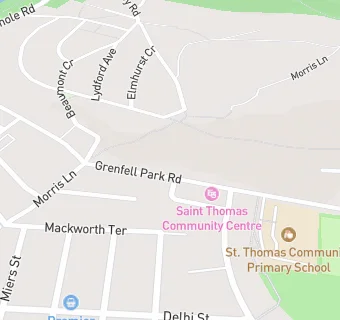 map for St Thomas Community Primary School