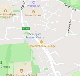 map for Southgate Masonic Centre