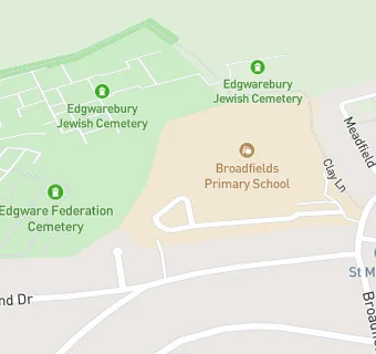 map for Broadfields Infant School