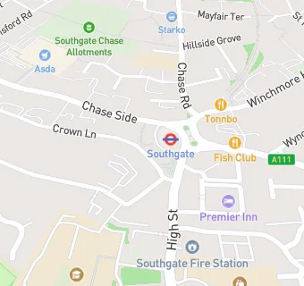 map for Southgate Kebab