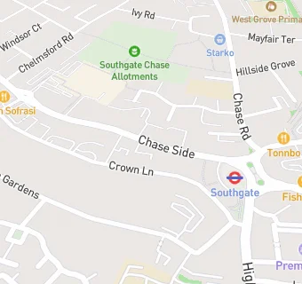 map for Southgate Dental Practice