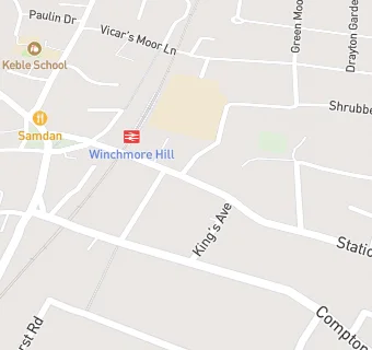 map for Queens Head Winchmore Hill