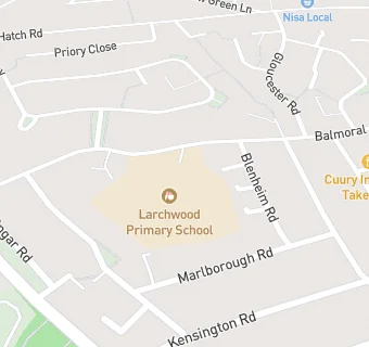 map for Larchwood Primary School