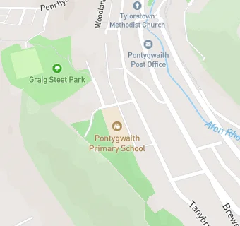 map for Pontygwaith Primary School