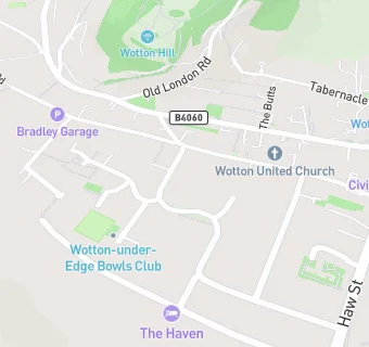 map for Wotton Bowls Club