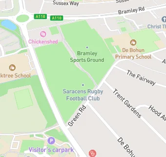 map for Saracens Amateur Rugby F/ball Club