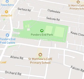 map for Ponders End Working Mens Club